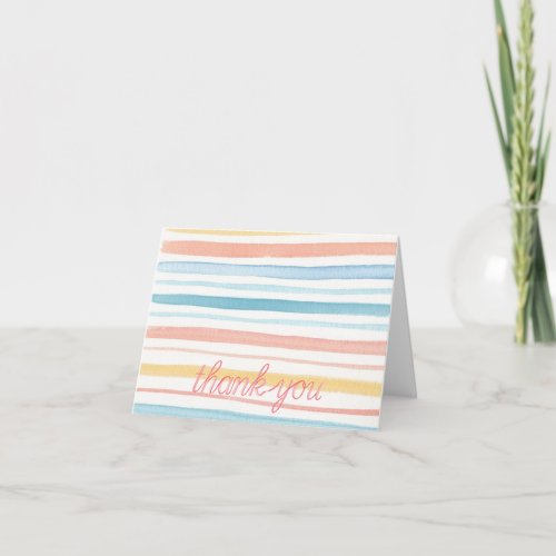 Watercolor Stripe Thank You Notes