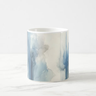 Watercolor Stripes Art - Fluid Blue Shade Coffee Mug
