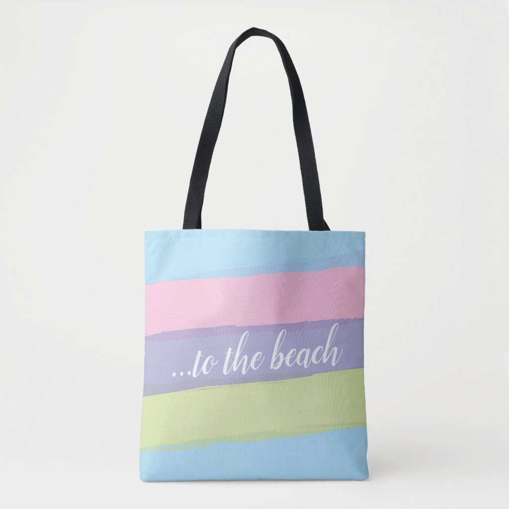 Watercolor Stripes Beach Bag