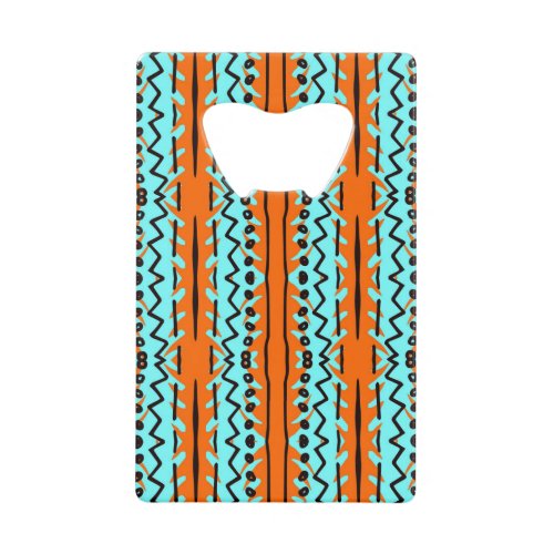 Watercolor stripes bright colorful pattern credit card bottle opener
