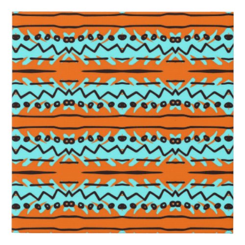 Watercolor stripes bright colorful pattern faux canvas print