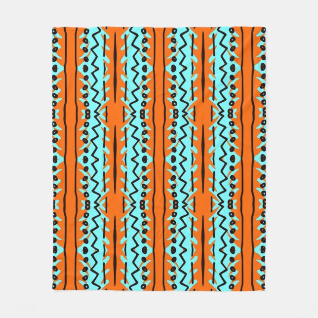 Watercolor stripes, bright colorful pattern. fleece blanket (Front)