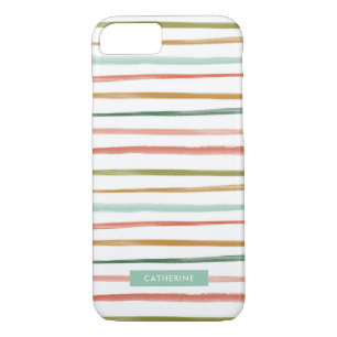 Watercolor Stripes Custom Name iPhone 8/7 Case