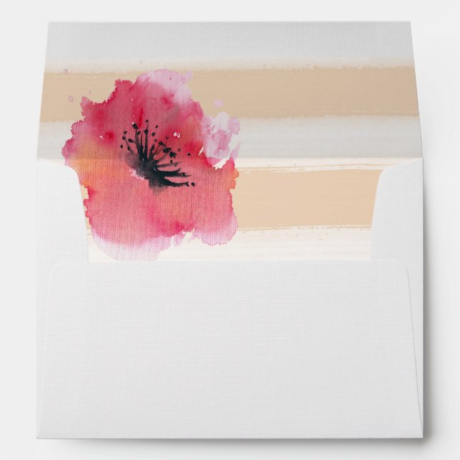 Watercolor Stripes Floral Envelope (Back (Bottom))