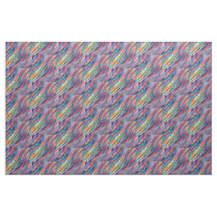 Watercolor Stripes Orange, Pink Blue Green Purple  Fabric
