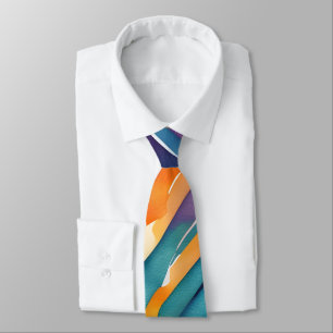 Watercolor Stripes Orange, Pink Blue Green Purple Neck Tie