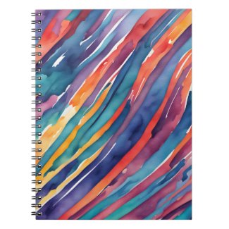 Watercolor Stripes Orange, Pink Blue Green Purple 