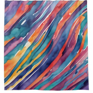 Watercolor Stripes Orange, Pink Blue Green Purple