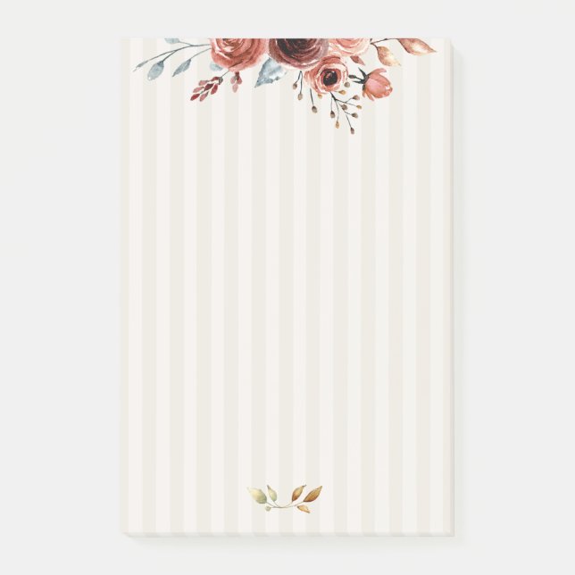 Watercolor & Stripes Post-it® Notes  (Front)