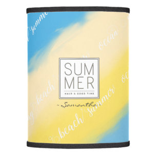 Watercolor Stripes Summer Calligraphy Lamp Shade