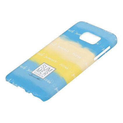 Watercolor Stripes Summer Calligraphy Samsung Galaxy S7 Case