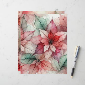 Watercolor Style Alcohol Ink Poinsettia Scrapbook