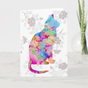 Watercolor Style Art Cat Note Card