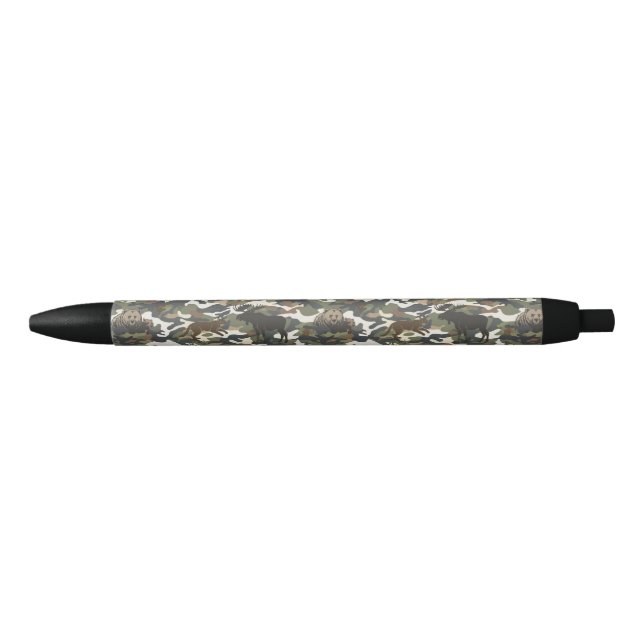  Watercolor Style Camouflage Camo with Animals Pen (Front)