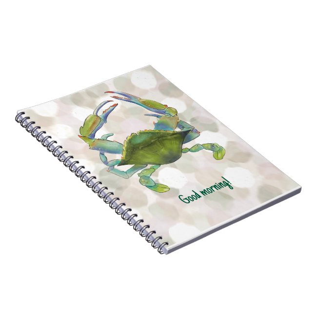 Watercolor-style crab notebook (Right Side)