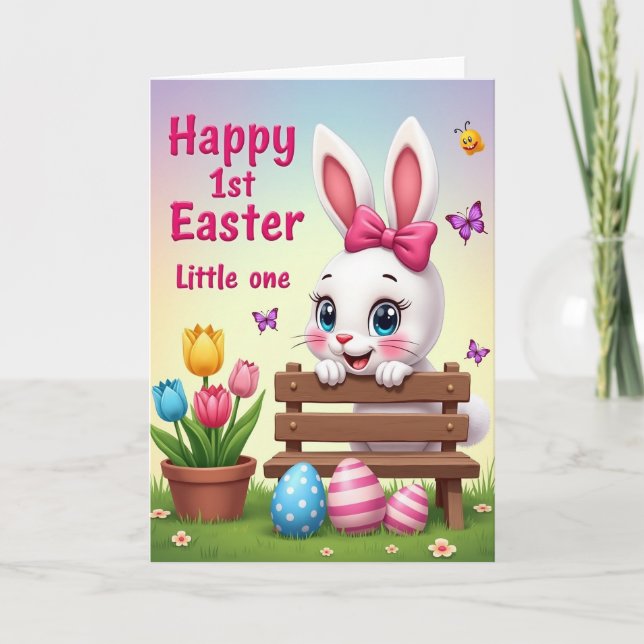 Watercolor Style First Easter Card (Front)