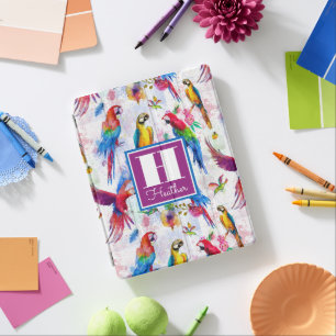 Watercolor Style Parrots Add Your Name iPad Smart Cover