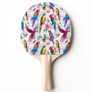 Watercolor Style Parrots Ping Pong Paddle