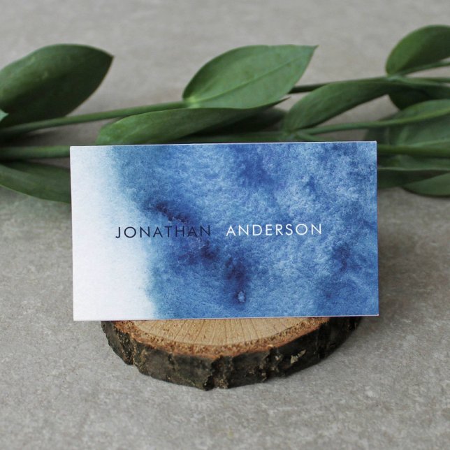 Watercolor Stylish Blue Ocean Professional    Business Card (Creator Uploaded)