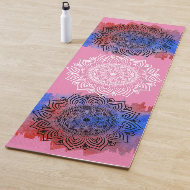 Watercolor Sublimation Mandala Exercise Yoga Mat (In Situ)