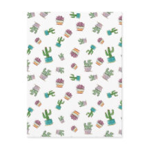 Watercolor Succulent and Cactus Plant Pattern