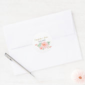 Watercolor Succulent Blush Floral Elegant Wedding Classic Round Sticker (Envelope)