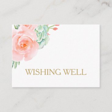 Watercolor Succulent Blush Floral Elegant Wedding Enclosure Card