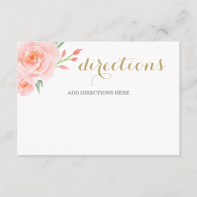 Watercolor Succulent Blush Floral Elegant Wedding Enclosure Card (Front)