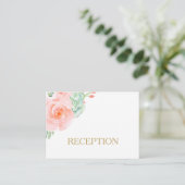 Watercolor Succulent Blush Floral Elegant Wedding Enclosure Card (Standing Front)