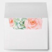 Watercolor Succulent Blush Floral Elegant Wedding Envelope (Back (Bottom))