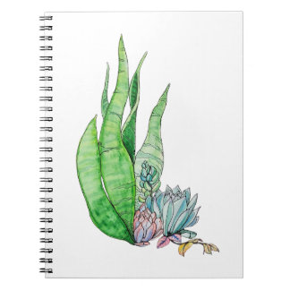 Watercolor Succulent Botanical Greenery Notebook