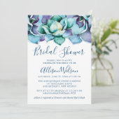Watercolor Succulent Bridal Shower Invitation (Standing Front)