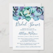 Watercolor Succulent Bridal Shower Invitation (Front)