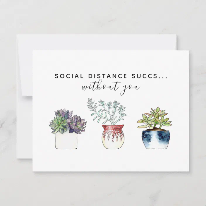 Missing You Card Sympathy Card Single Card Friendship Note Card Greeting Card Thinking Of You Note Card Succulents Card