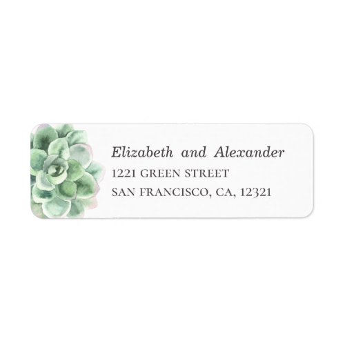 Watercolor succulent Cactus Wedding address Label