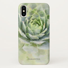 Watercolor Succulent Custom iPhone X Case