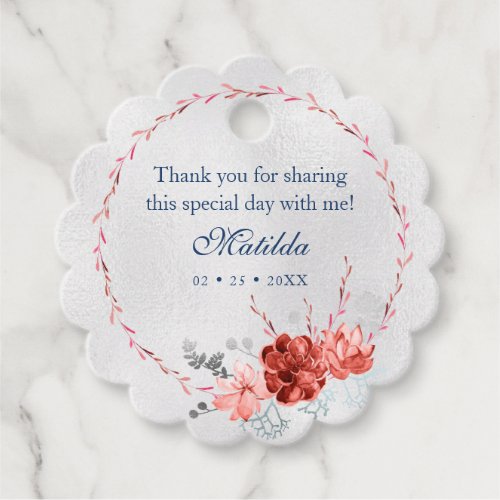 Watercolor Succulent Floral Botanical Bat Mitzvah Favor Tags