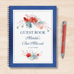 Watercolor Succulent Floral Botanical Bat Mitzvah Notebook