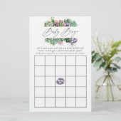 Watercolor Succulent Geometric Baby Shower Bingo (Standing Front)