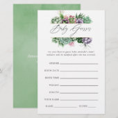 Watercolor Succulent Geometric Baby Shower Game (Front/Back)