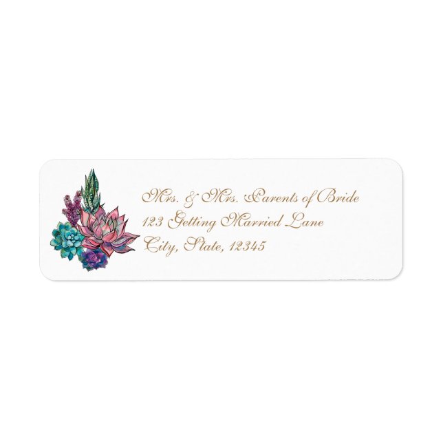 Watercolor Succulent Label (Front)