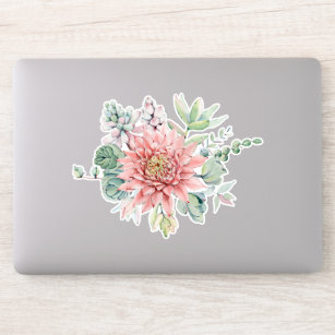 Watercolor Succulent Laptop Sticker