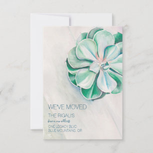 Watercolor Succulent Moving Announcement
