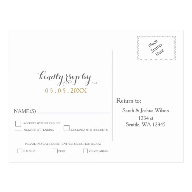Watercolor Succulent Peach Roses Wedding Rsvp Postcard