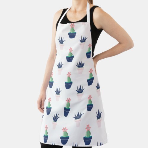 Watercolor Succulent Plants Apron