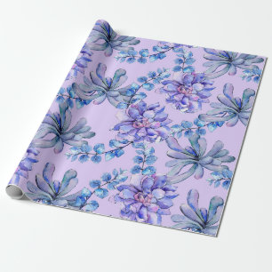 Watercolor Succulent Plants Wrapping Paper