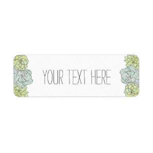 Watercolor Succulent Shabby Chic Bohemian Floral Label
