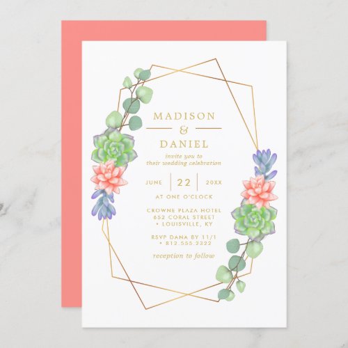Wedding Invitations 14 Watercolor Succulent Terrarium Wedding Invitation