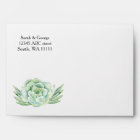 watercolor succulent wedding envelope