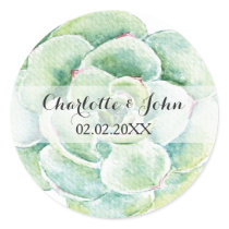 watercolor succulent wedding floral stickers